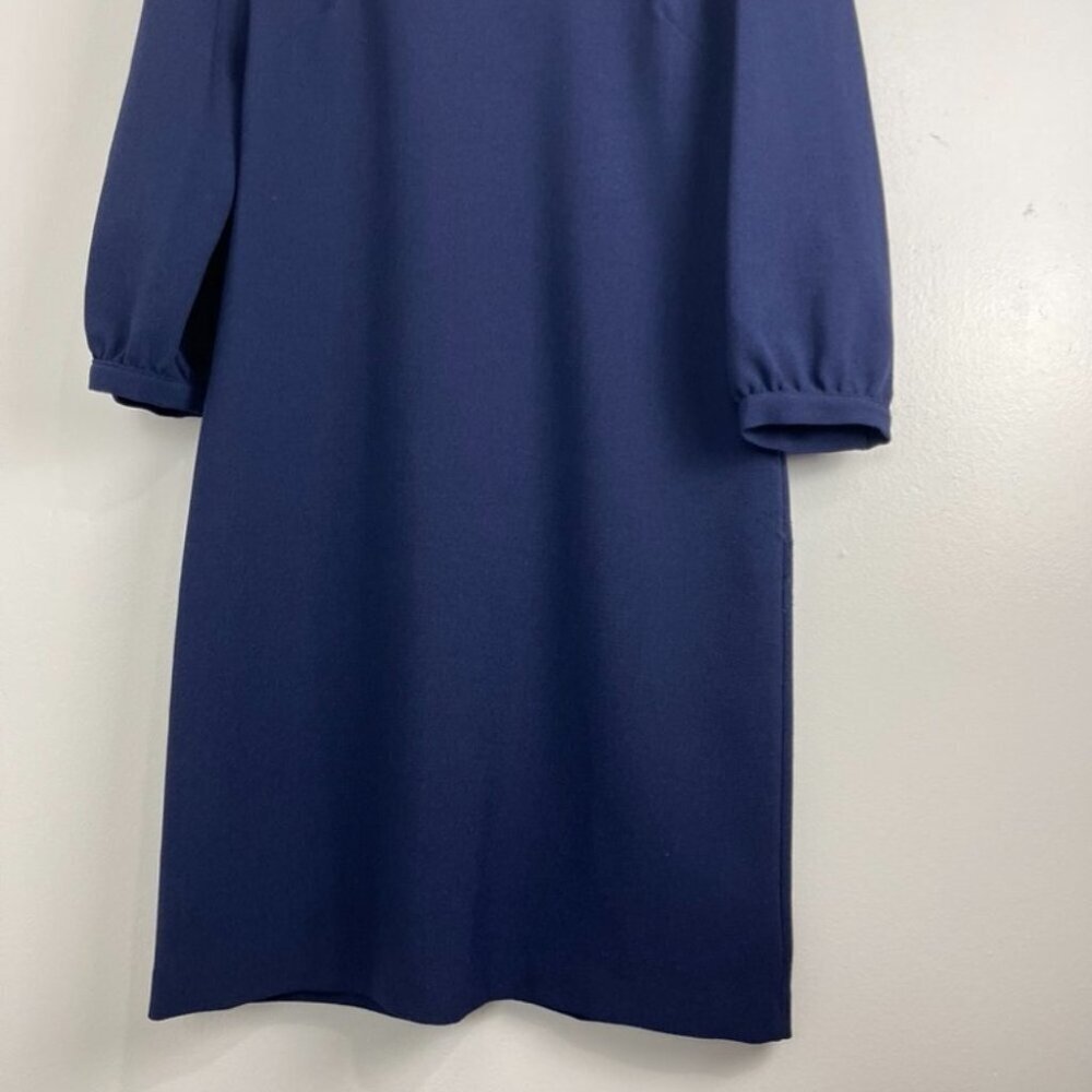 Karl Lagerfeld Navy Blue Shift Dress w/ Pearl Button 3/4" Sleeves - Picture 2 of 11